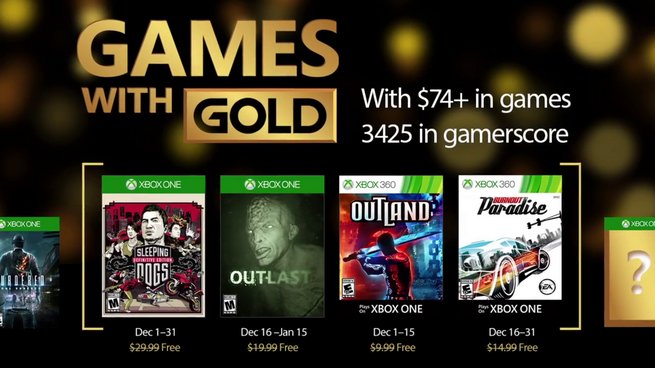 Games With Gold: annunciati i videogiochi gratuiti di Dicembre