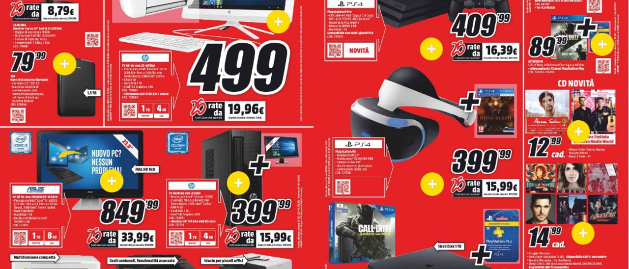 Volantino MediaWorld, PlayStation 4 Pro a 409 euro