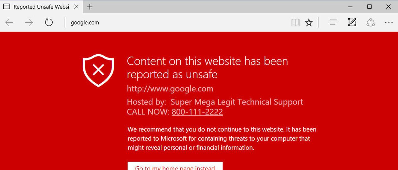 Microsoft Edge, grave bug in SmartScreen