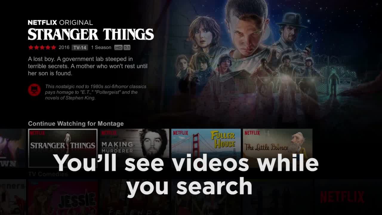 Netflix: anteprime contenuti nell'interfaccia TV
