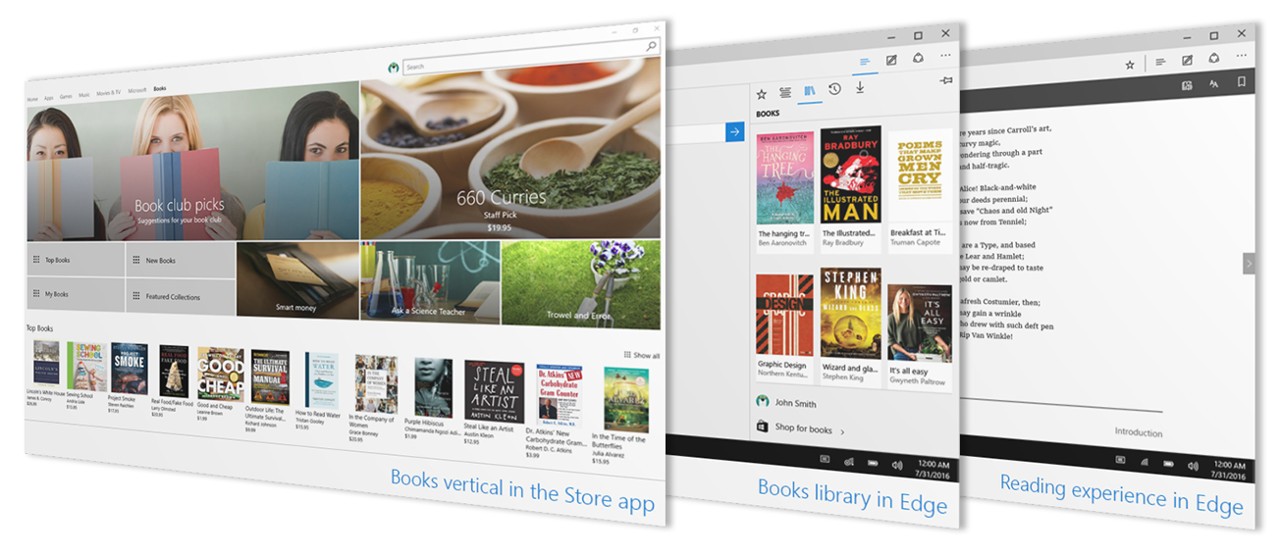 Windows 10 build 15014, arrivano gli ebook