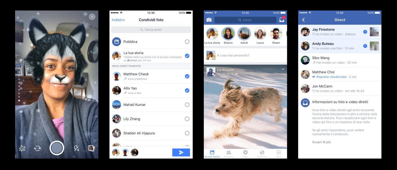 Facebook Camera: effetti, Direct e Stories