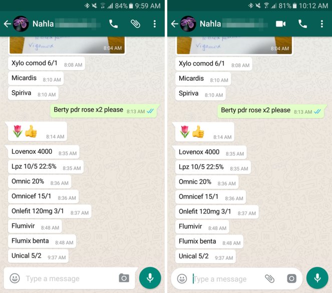 Icone separate per chiamate vocali e videochiamate. L'icona degli allegati cambia posizione.