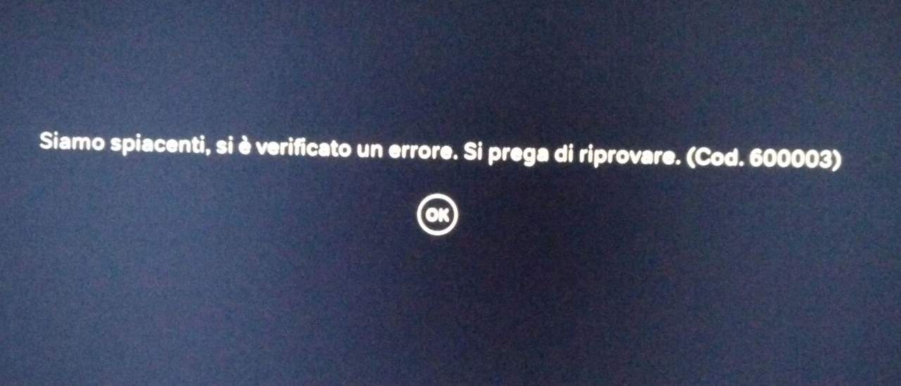 Now TV bloccata dall'errore 600003 (risolto)