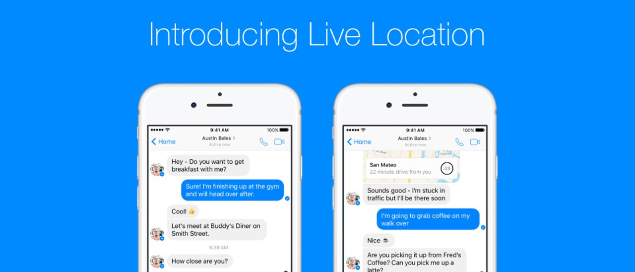 Facebook Messenger, la posizione si condivide live