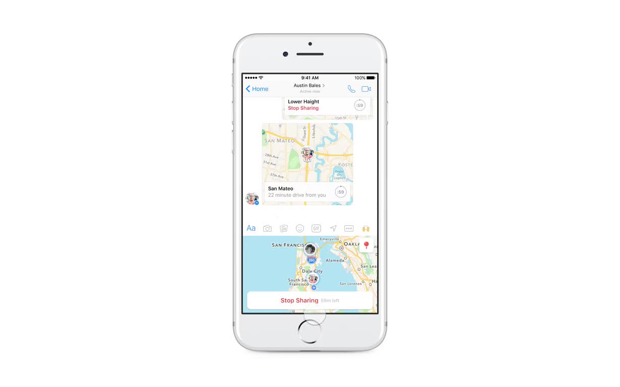 Facebook Messenger: condividere live la posizione