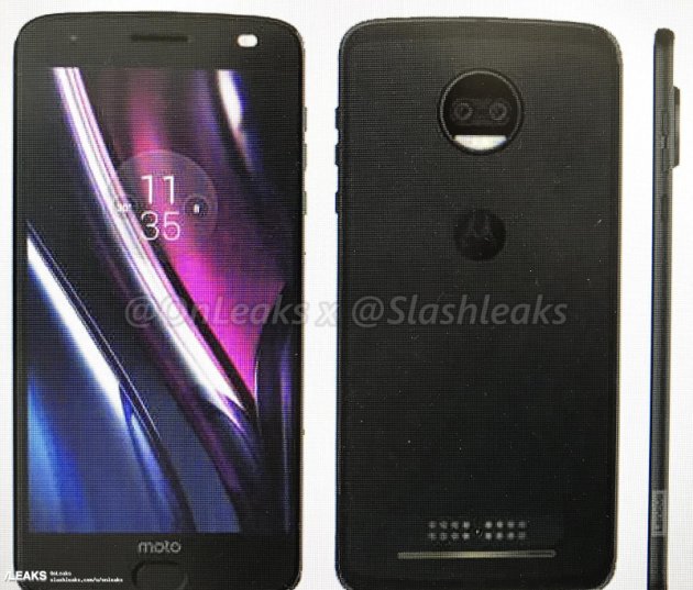 Moto Z2 Force press render