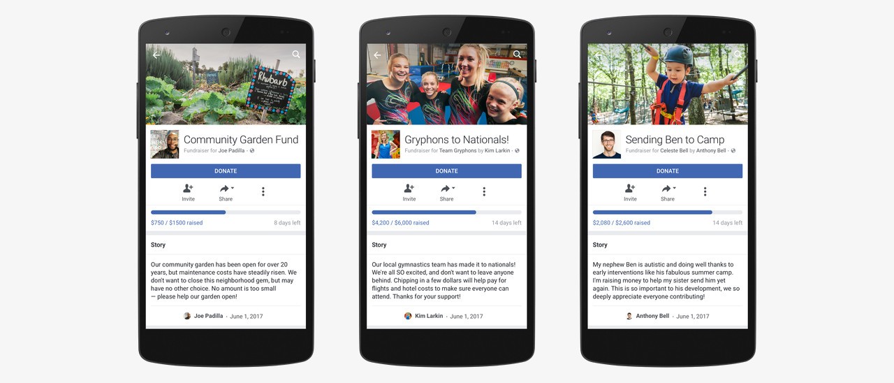 Facebook amplia il servizio di raccolta fondi