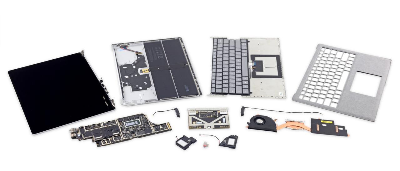 Microsoft Surface Laptop, riparabilità zero
