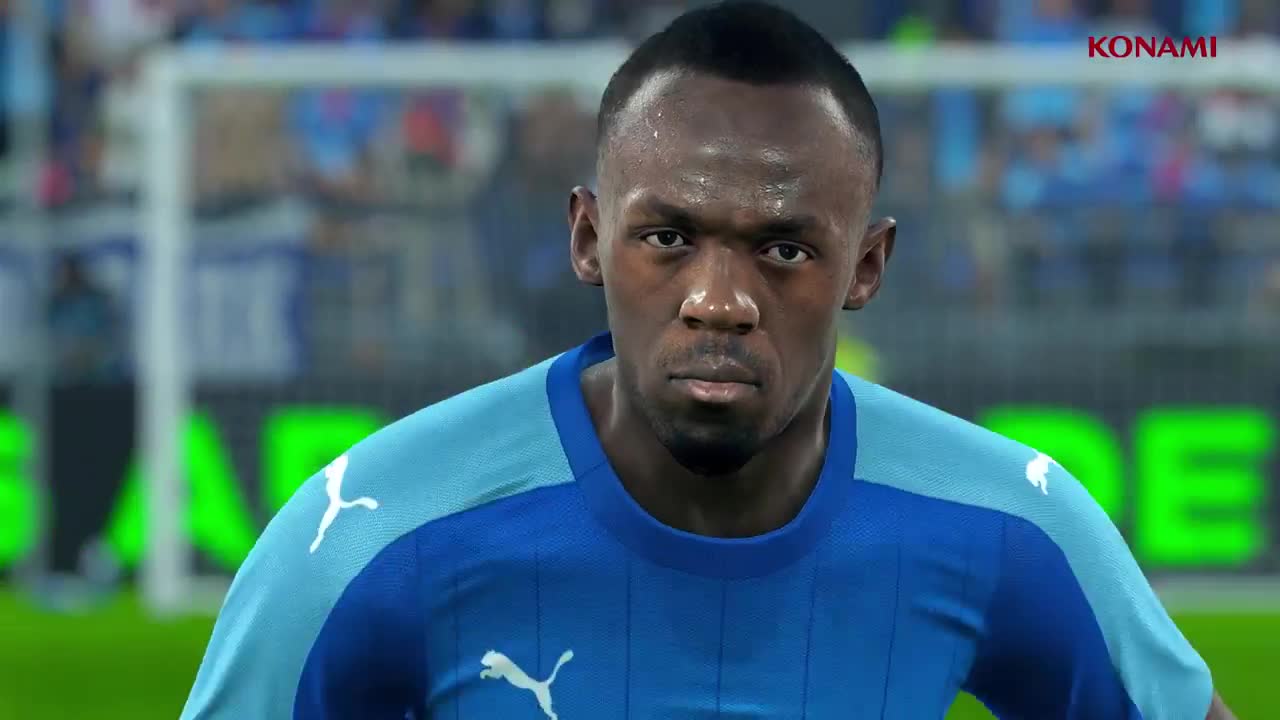 PES 2018 e la velocità di Usain Bolt