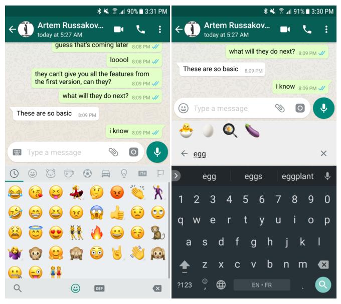 WhatsApp - Ricerca emoji
