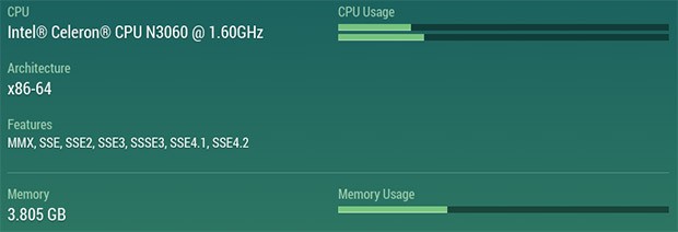 Le specifiche tecniche del laptop Dell Chromebook 11 (3180) rilevate con l'estensione Cog