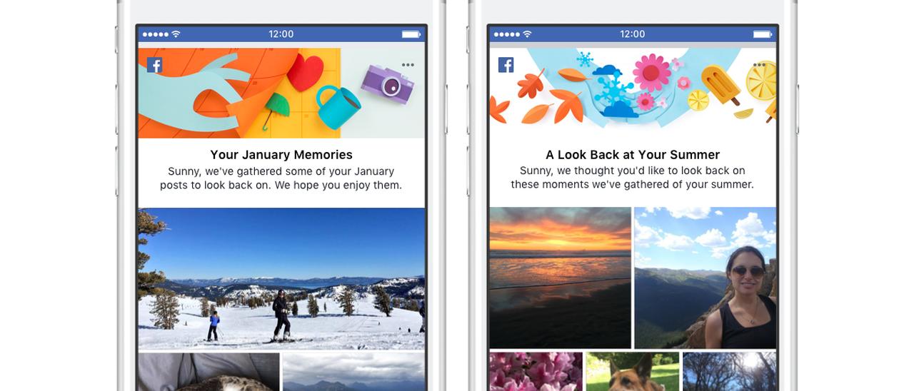 Facebook mostra i ricordi annuali e stagionali