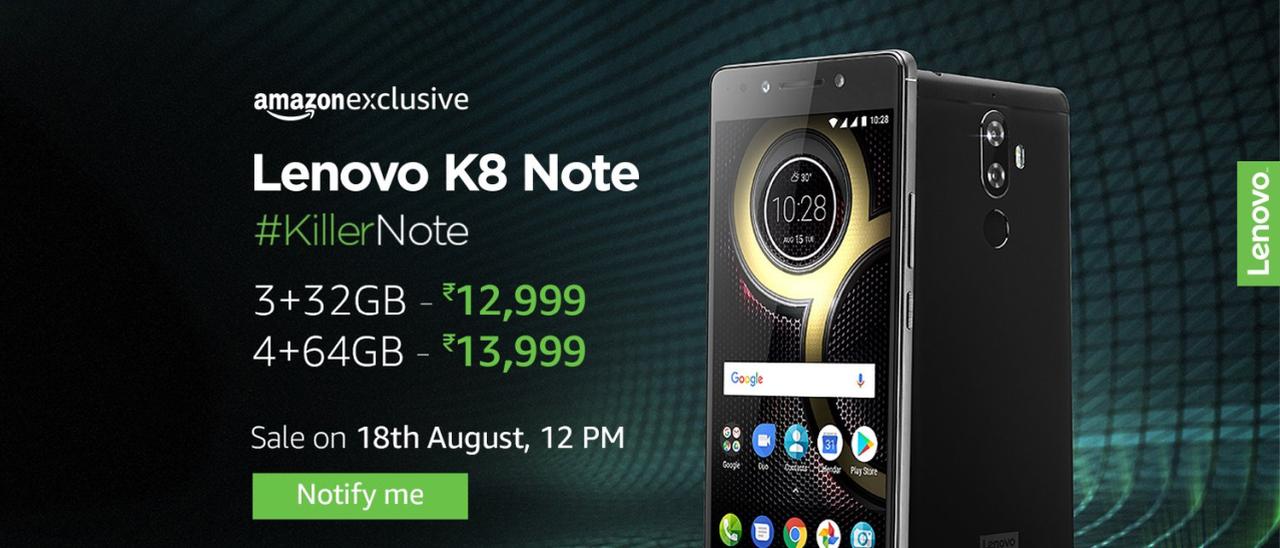 Lenovo K8 Note, primo smartphone con Android stock