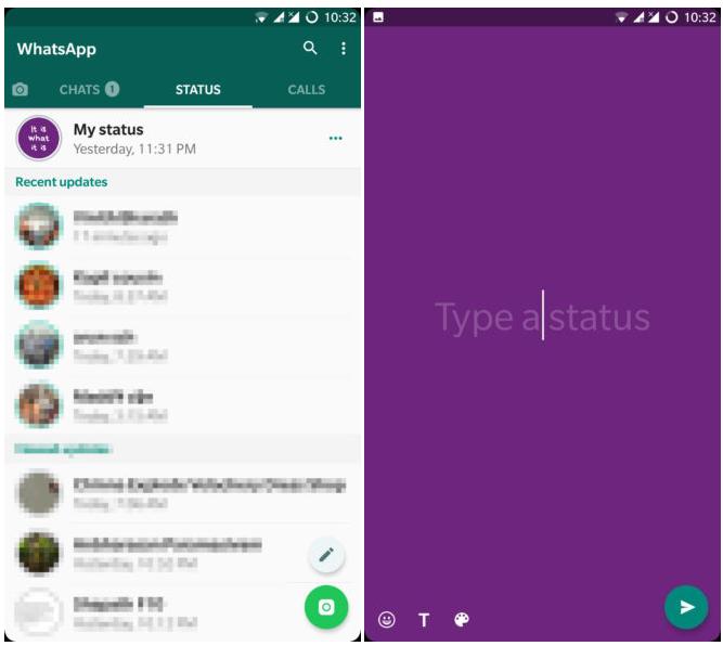 WhatsApp - Sfondo colorato Stato