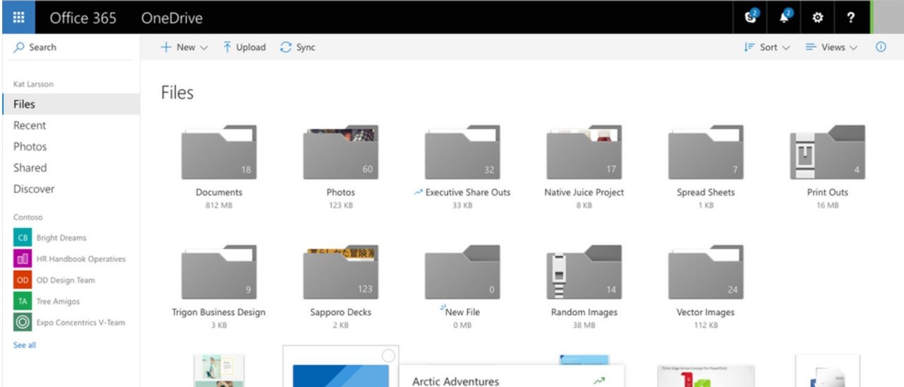 Microsoft OneDrive, novità per l'interfaccia web