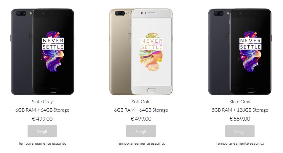 OnePlus 5 out of stock