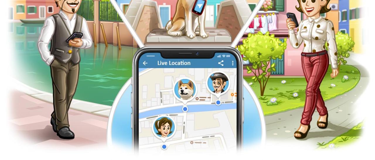 Telegram condivide la posizione in diretta