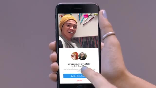 Instagram: in diretta con un amico