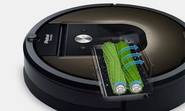 Il sistema di pulizia impiegato dal robot aspirapolvere Roomba 980 di iRobot