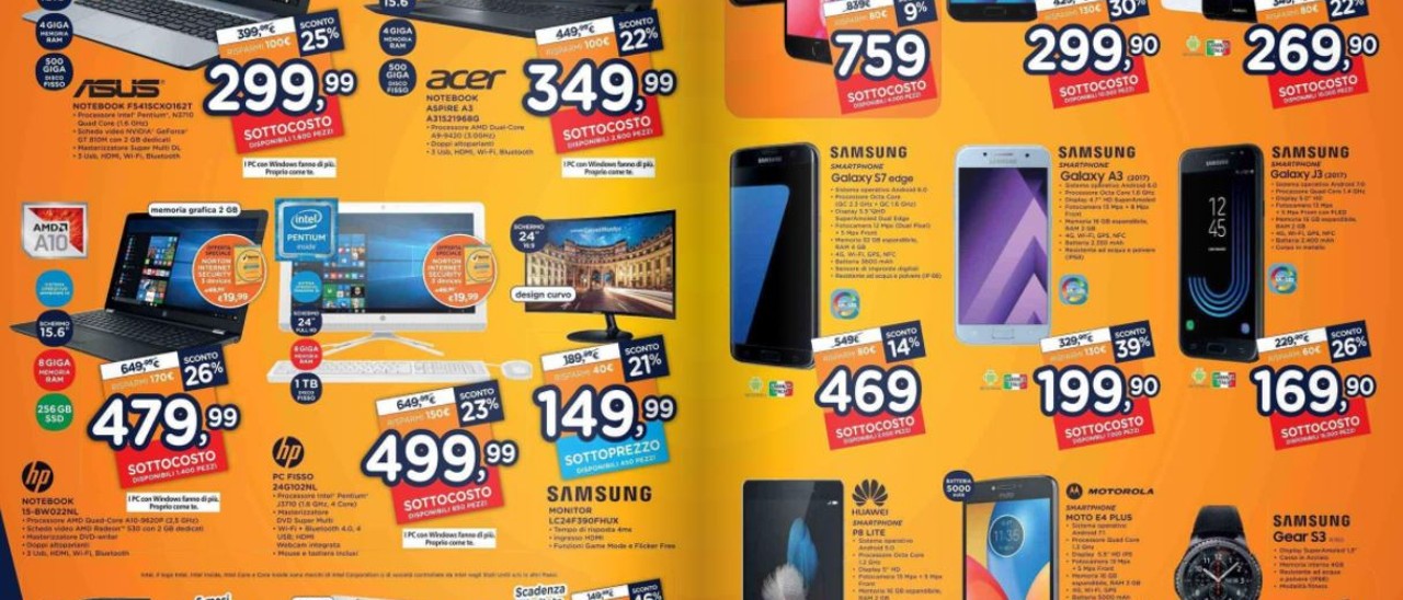 Volantino Unieuro, arriva il sottocosto