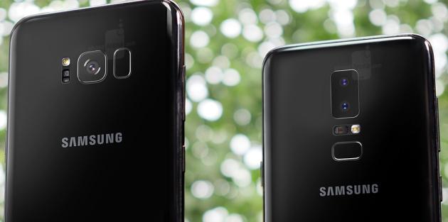 Galaxy S8+ (sinistra) accanto al concept del Galaxy S9 (destra).