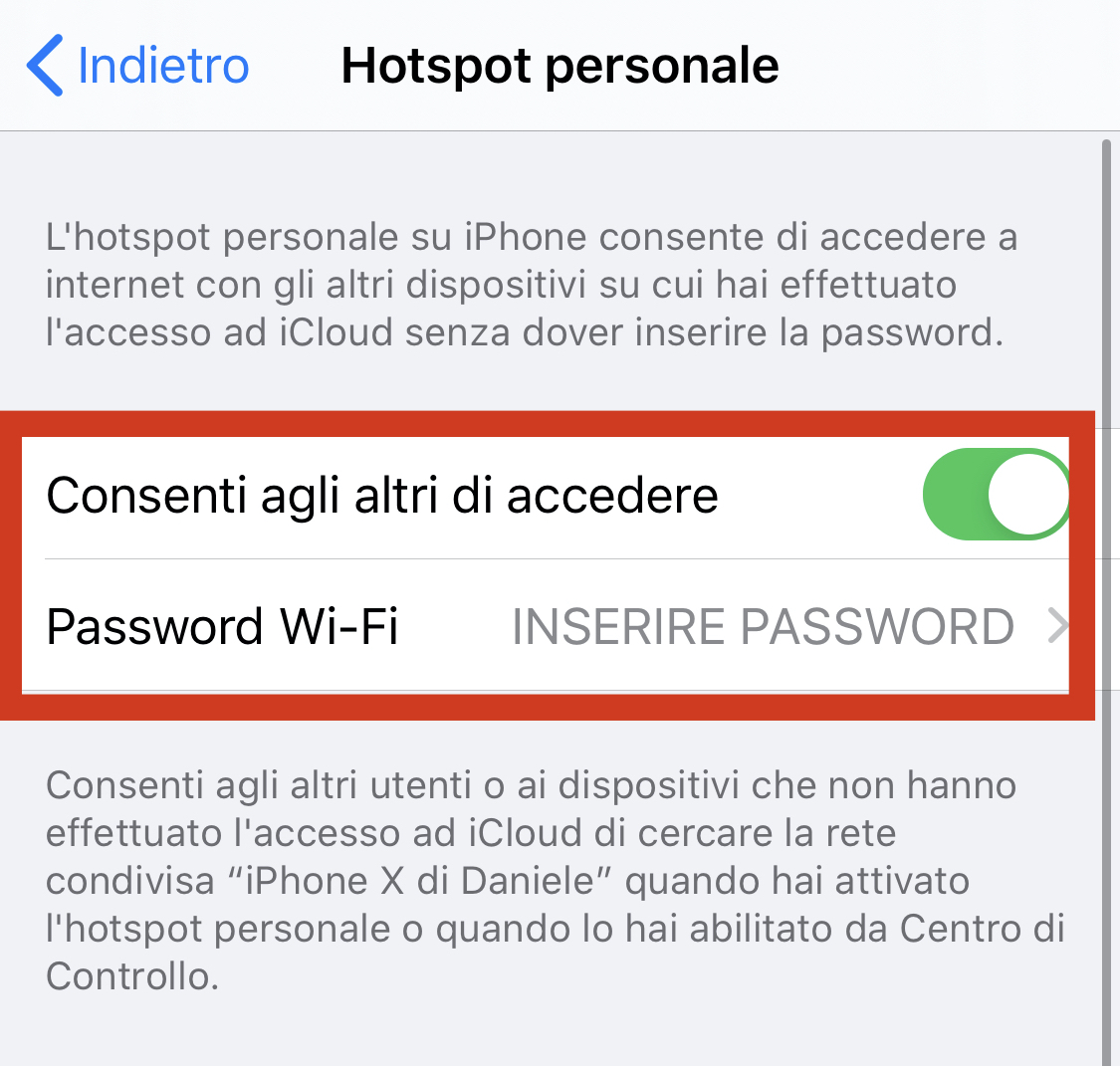 Hotspot iPhone