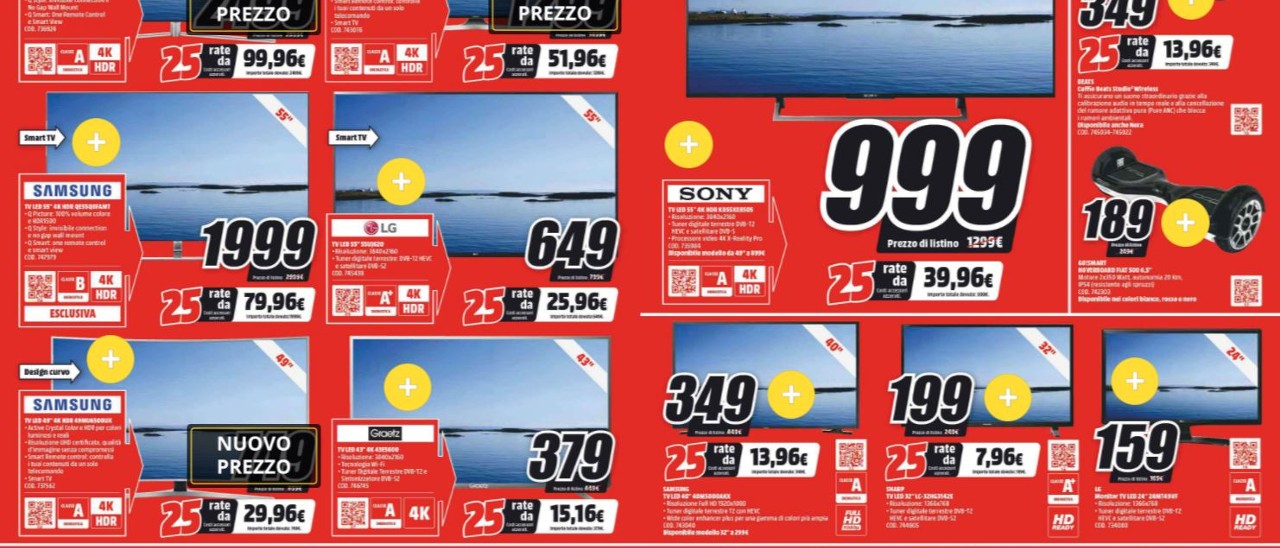 Volantino MediaWorld: smartphone, PC e televisori