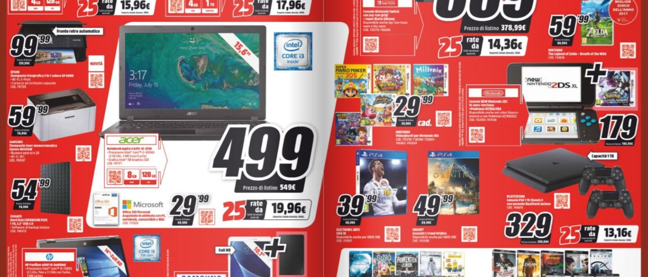 Volantino MediaWorld, arrivano i prezzi ruggenti