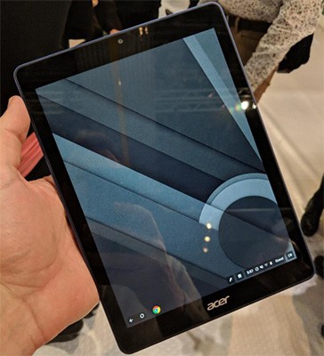 Un tablet a marchio Acer con installato il sistema operativo Chrome OS di Google