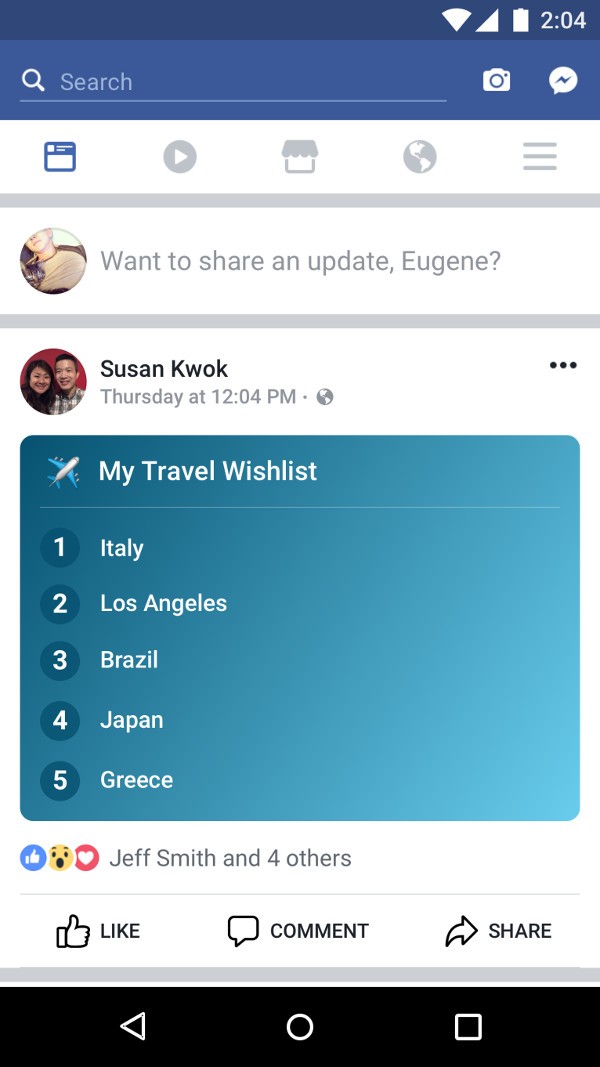 Facebook, arrivano le Liste