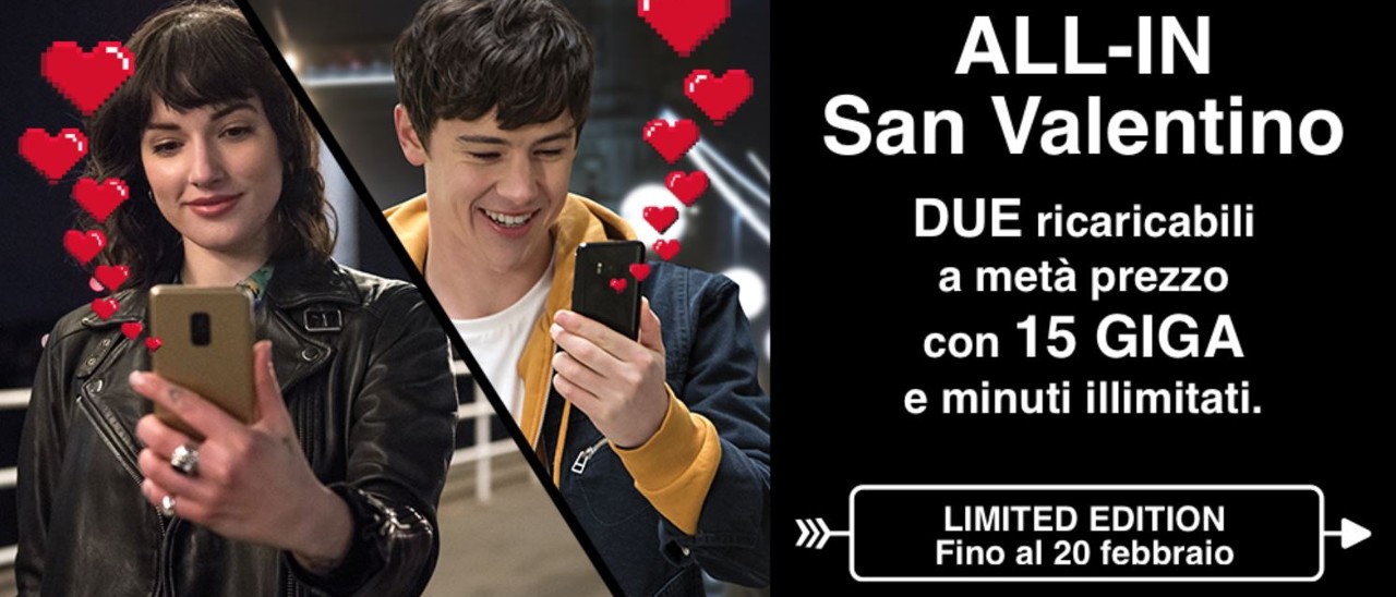 3 Italia, la nuova offerta per San Valentino