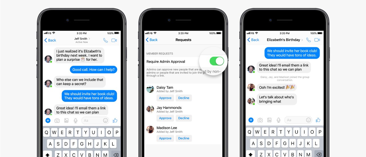 Facebook Messenger, chat di gruppo più facili