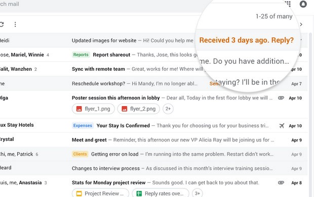 L'intelligenza artificiale del servizio pone all'attenzione dell'utente i messaggi più importanti da prensere in considerazione
