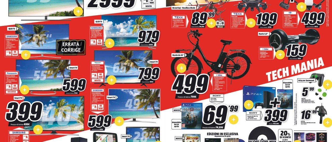 Volantino MediaWorld, arriva la Tech Mania
