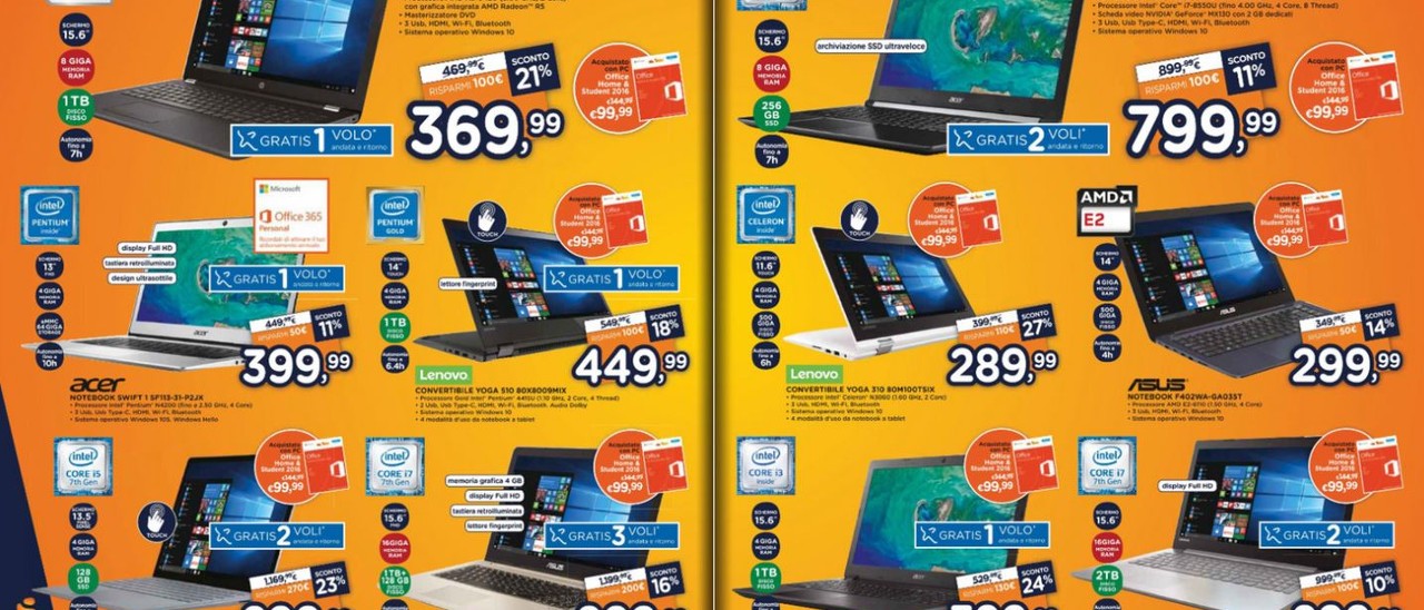 Volantino Unieuro, si viaggia gratis in Europa