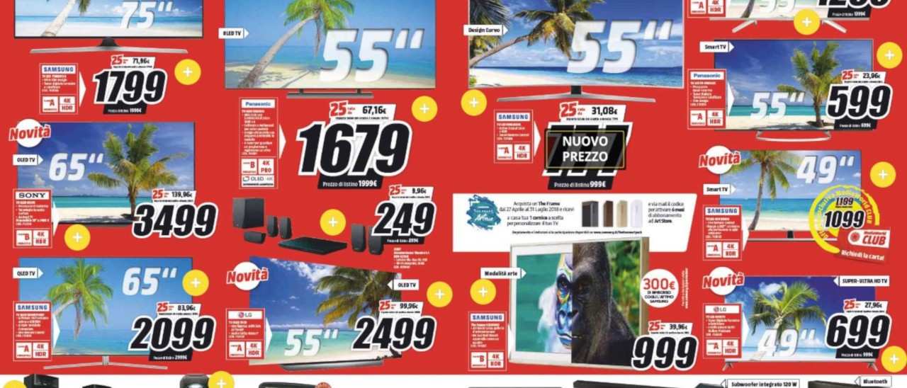 Volantino MediaWorld, arriva la TV mania