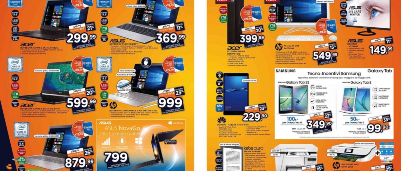 Volantino Unieuro, arriva l'Asus NovaGo