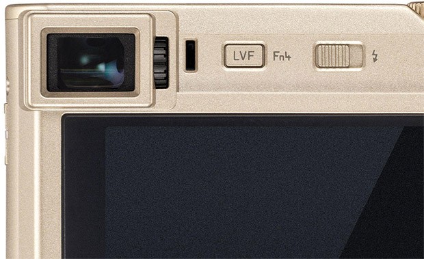 Il mirino elettronico della fotocamera compatta Leica C-Lux, con risoluzione 2,33 megapixel