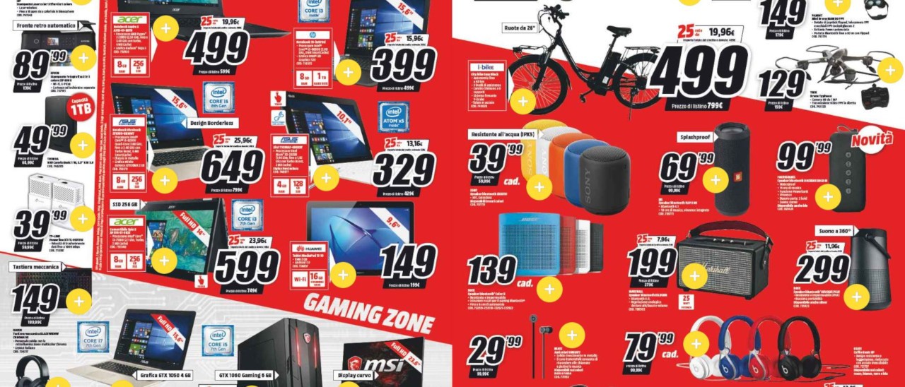 Volantino MediaWorld: tasso zero mondiale