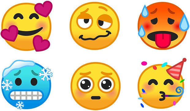 Alcune delle nuove emoji introdotte da Google in Android 9.0 Pie