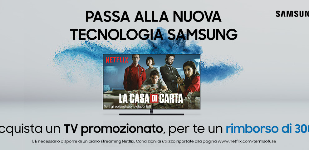 Samsung, 300 euro di rimborso per una nuova TV