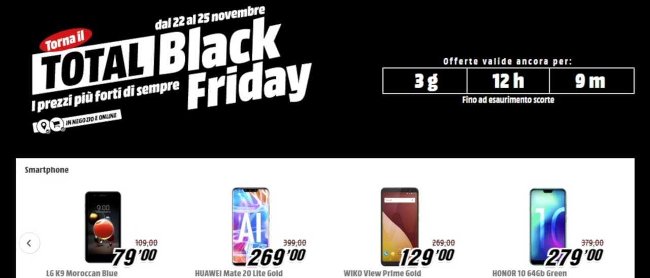 MediaWorld rilancia il Total Black Friday