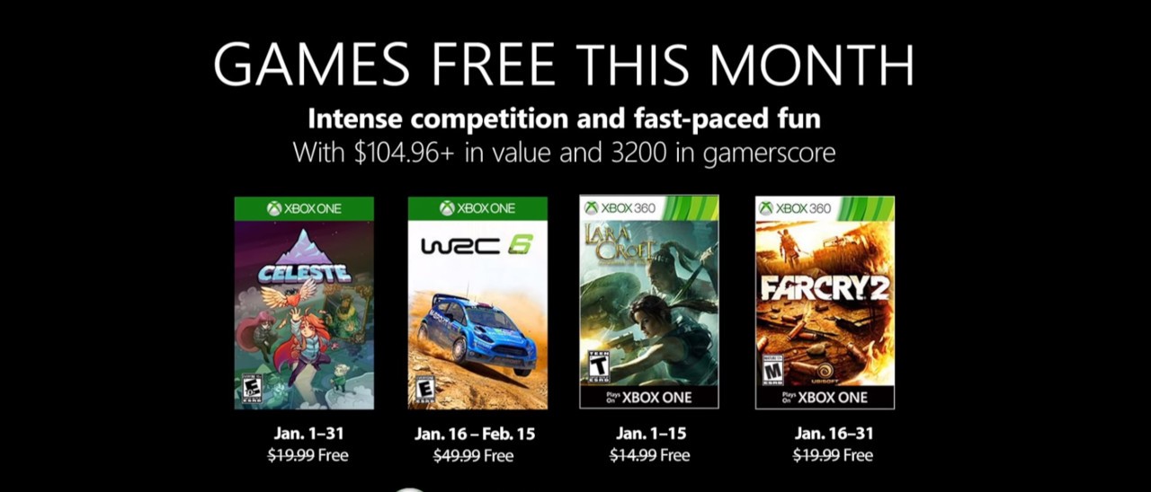 Microsoft svela i Games with Gold di gennaio 2019