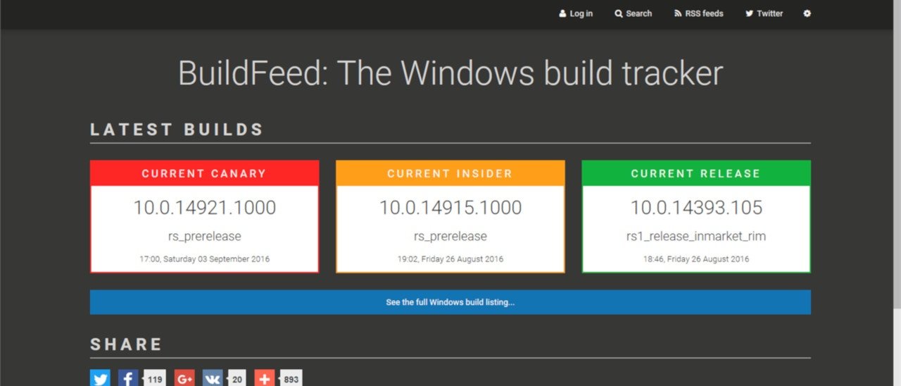 Buildfeed chiude su pressioni di Microsoft