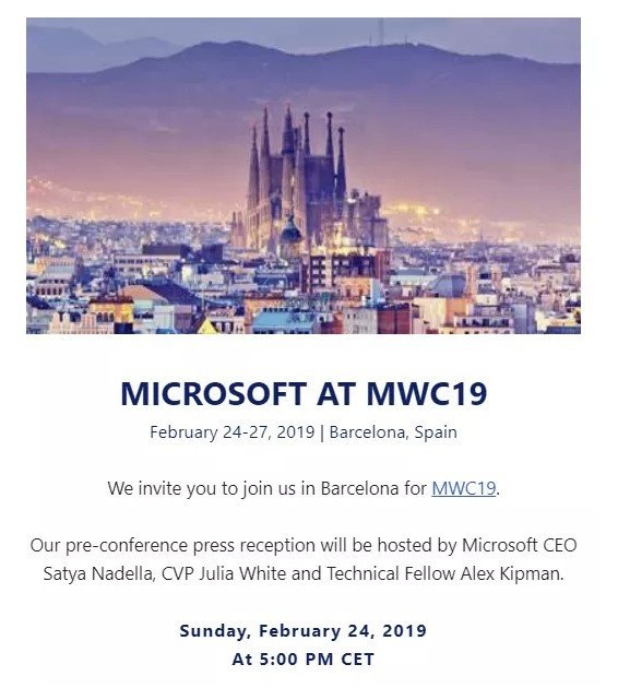 Invito Microsoft MWC 2019