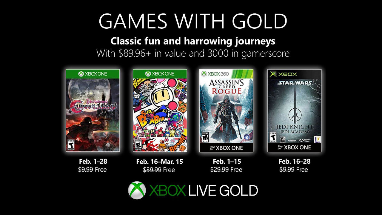 Annunciati i giochi Xbox Games With Gold di Febbraio