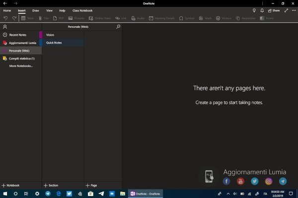 OneNote per Windows 10, in arrivo il tema scuro