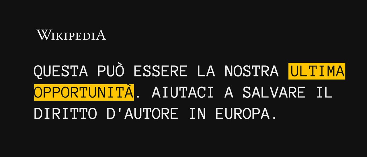 Copyright, anche Wikipedia Italia è stata oscurata