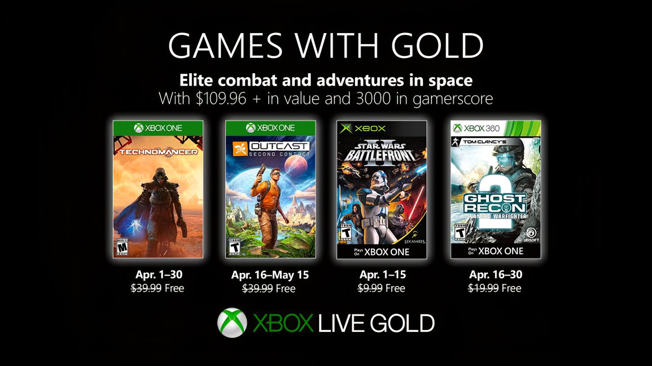 Xbox Games With Gold: ecco i giochi gratis di Aprile 2019